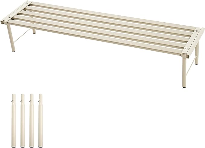 MultirackX Metal Plant Stand, Rust-proof Aluminum Flower Pot Stand, Heavy Duty Planter Display Shelving for Patio Balcony Garden Living Room Decorative (White, 35.4 Inch)