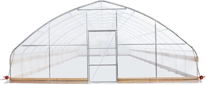 25x50ft Large Tunnel Greenhouse, 6mil Crystal Clear EVA Film, Non-Rusting Steel Frame, Hand-Operated Roll-Up Sides, Apex Roof