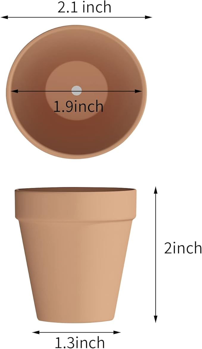Fcacti 36 Pcs Small Mini Clay Pots 2.1'' Terracotta Pot Clay Ceramic Pottery Planter Cactus Flower Pots Succulent Nursery Pots- Great for Window Boxes, Cactus, Plants, Crafts, Wedding Favors
