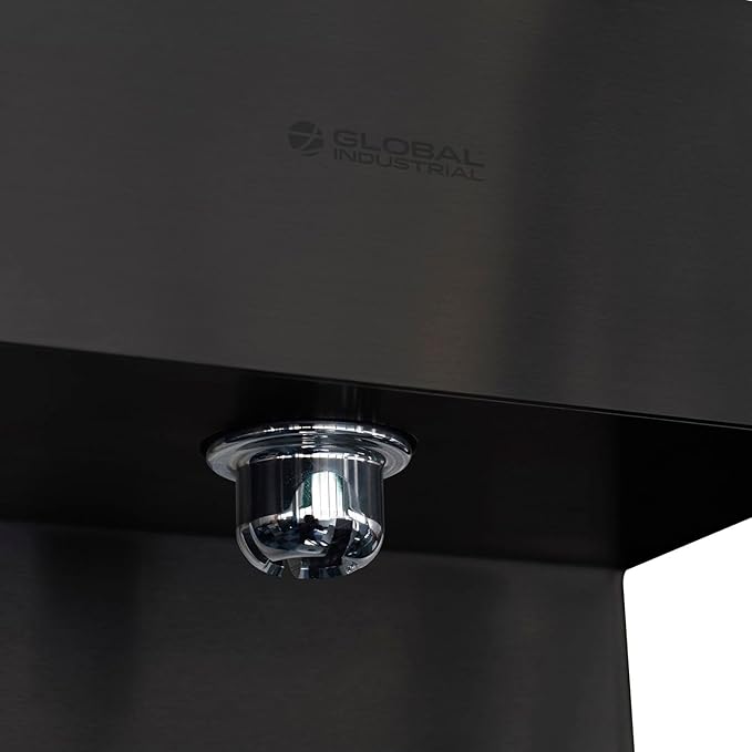 Global Industrial Outdoor Bottle Filling Station & Bi-Level Drinking Fountain, Black Powder Coat