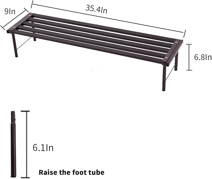 OUTEROOM Metal Plant Stand, Rust-proof Aluminum Flower Pot Stand, Plants Display Stands Decoration Racks for Living Room Balconies and Gardens (90 Ebony)
