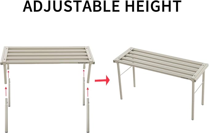 OUTEROOM Metal Plant Stand, Rust-proof Aluminum Flower Pot Stand, Plants Display Stands Decoration Racks for Living Room Balconies and Gardens (120 White)