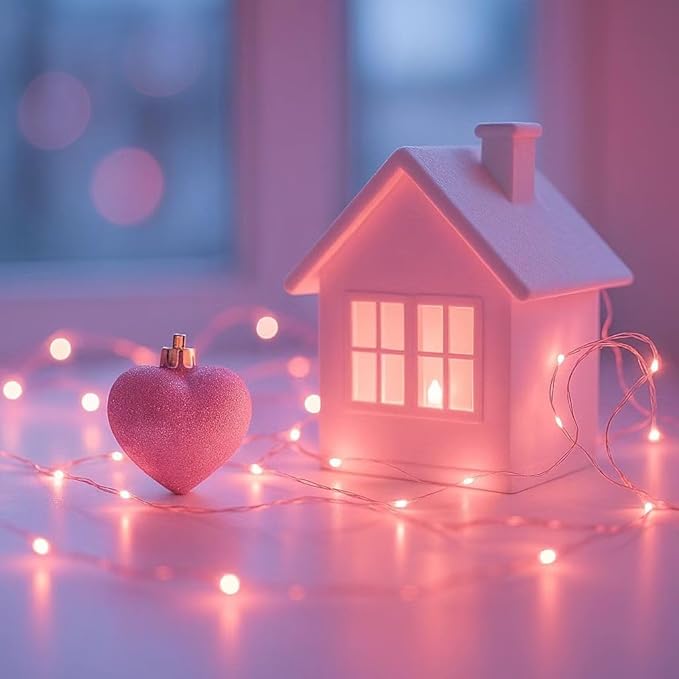 2 Pack Total 200 LED Fairy Lights Battery Operated String Lights with Remote & 8 Modes, 33FT Waterproof Copper Wire Battery Powered Twinkle Lights for Outdoor Christmas Parties Decoration Pink