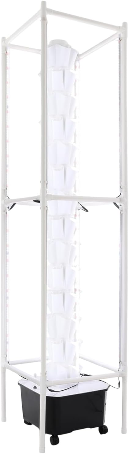Hydroponics Growing System Kit,70 Pods Vertical Indoor Garden with LED Grow Light, Indoor Herb Garden with Wheels, Plant Germination Kit for Vegetable Fruit (14 Layer 70 Holes)