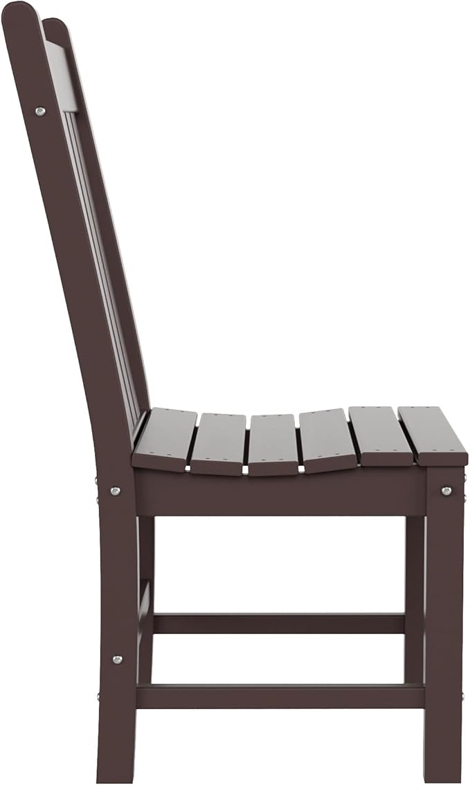 WestinTrends Malibu HDPE Outdoor Armless Patio Dining Chair Dark Brown
