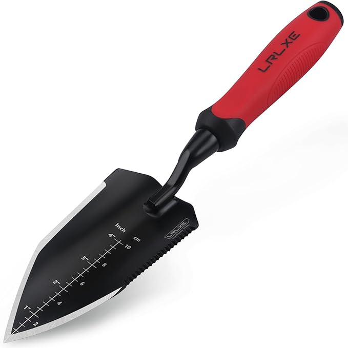 Garden Shovel-Heavy Duty Gardening Hand Trowel, Stainless Steel Garden Trowel with Rubberized Handle, Garden Tool for Soil Planting Digging Transplanting(Hand Trowel)