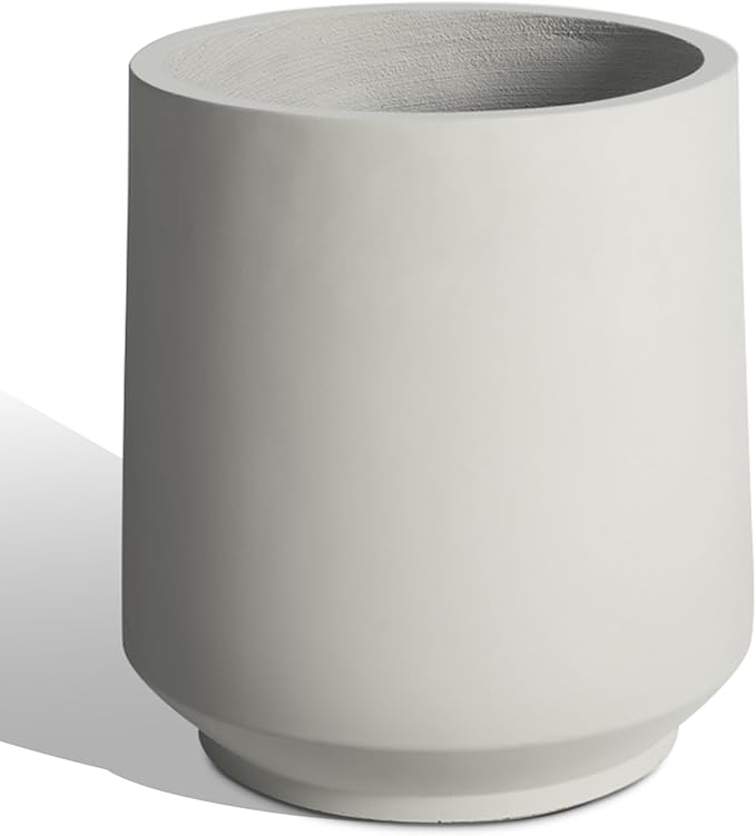 Heyzier Concrete Planter Outdoor Indoor, Large Cement Plant Pots for Trees Flowers (Gray, 17 inch)