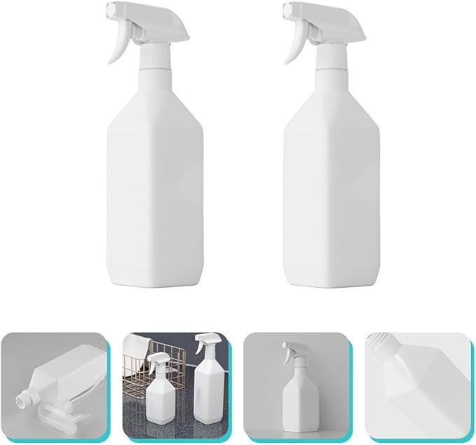 2Pcs Fine Mist Spray Bottles for Hair Humidification and Indoor Plant Watering Portable Plastic Sprayers for Home Gardening and Cleaning Use