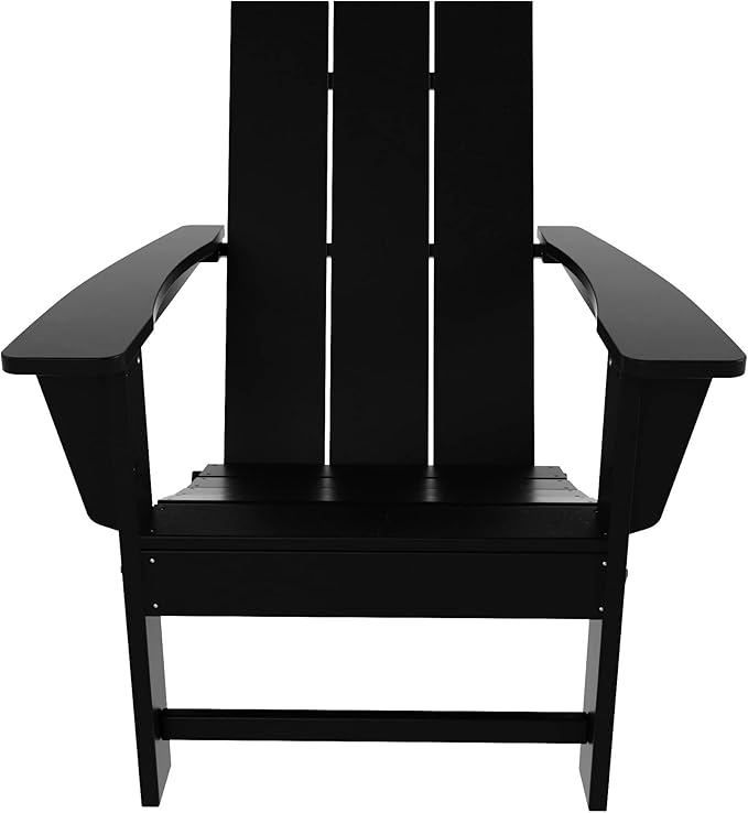 WestinTrends Ashore Modern Outdoor Folding Adirondack Chair, Black