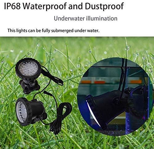 Pond Lights, Color Changing Spotlight Underwater Colored LED Fountain Lights Outdoor Landscape Spot Light RGB IP68 Waterproof Submersible Dimmable for Garden Yard Lawn Halloween (8 Lights)
