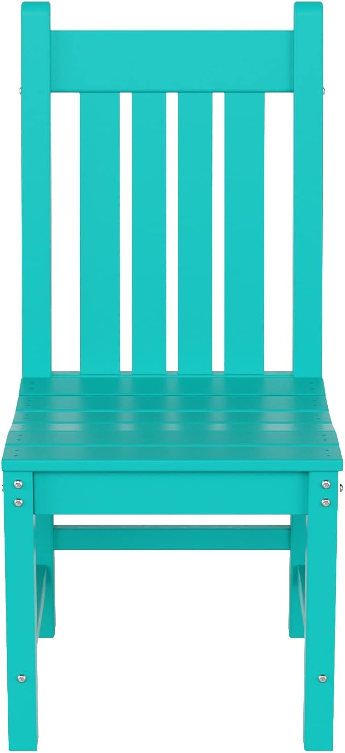 WestinTrends Malibu HDPE Outdoor Armless Patio Dining Chair Turquoise