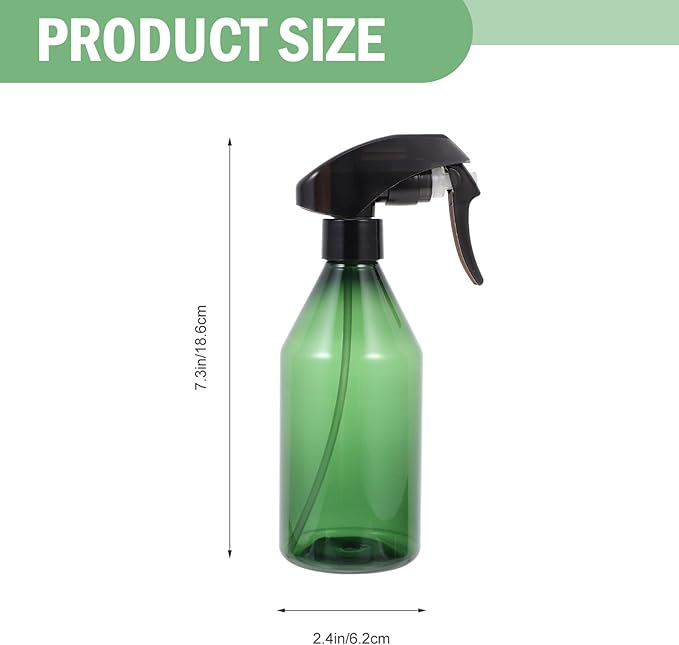 2PCS Refillable Spray Bottles for Hair Moisturizing and Plant Watering Transparent Light Green Fine Mist Sprayers for Home Gardening Indoor Flowers Skin Care and Cleaning