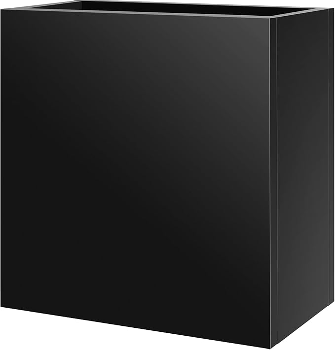 Meyoppm Metal Planter Box 28"x12"x28", Rectangular Steel Planter Box Frost Proof Rust Resistant Indoor&Outdoor, Heavy Duty Steel Planter for Commercial and Residential Use