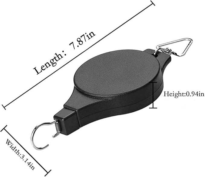 Orgrimmar Plant Pulley Retractable Pulley Plant Hanger Hanging Flower Basket Hook Hanger for Garden Baskets Pots and Birds Feeder in Different Height (Pack of 4)