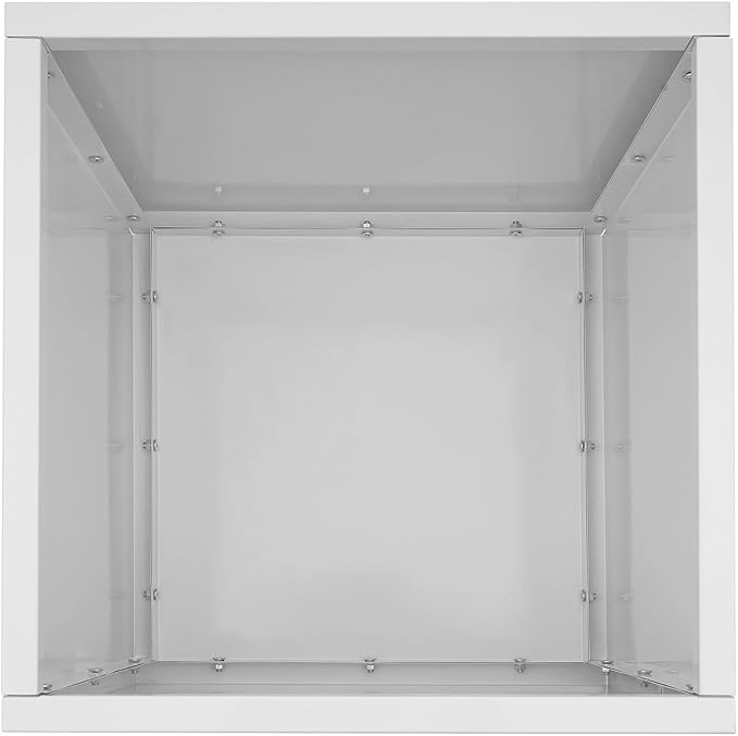 16~32inch Steel Planter Square Outdoor Planters Box Indoor Metal Large Planters Cube, Heavy Duty Flower Pot Modern for Commercial Residential Home Garden Porch Hotel Patio (White, 24×24×24in)
