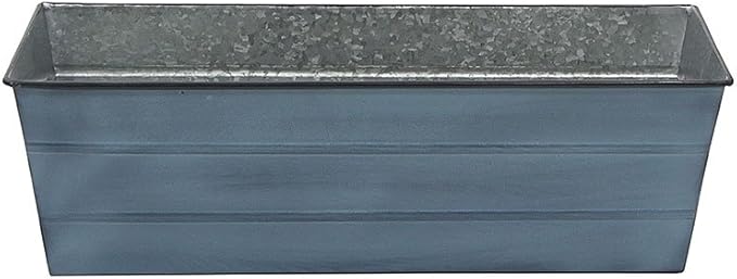 ACHLA Designs Galvanized Steel Flower Box Planter, Nantucket Blue, Medium