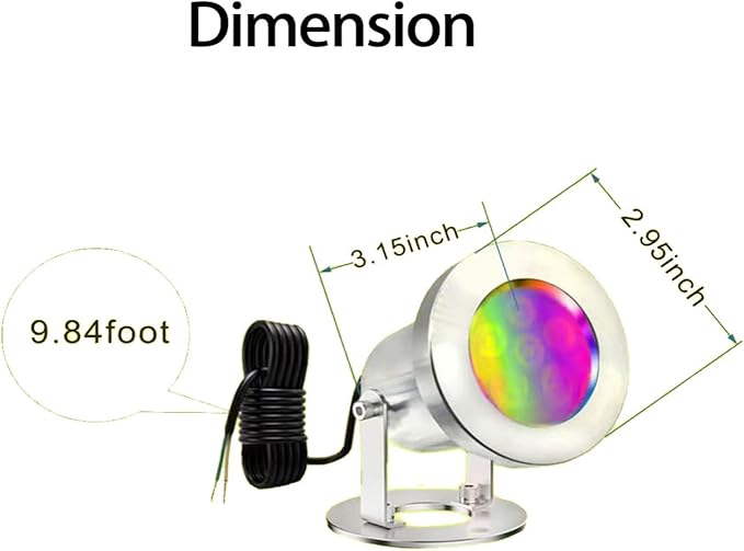 LED Pond Lights with Remote Control, 6W SS316 Stainless Steel RGB Underwater Fountain Light IP68 Waterproof Outdoor Underwater Lights for Pond Waterfall (1)