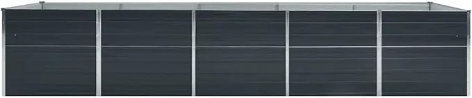 Zateety 13ft x 13ft Large Metal Raised Garden Bed, Anthracite Grey Galvanized Steel Planter Box, 157.5" Outdoor Square Gardening Bed for Vegetables, Flowers & Herb Garden (17.7" Deep)