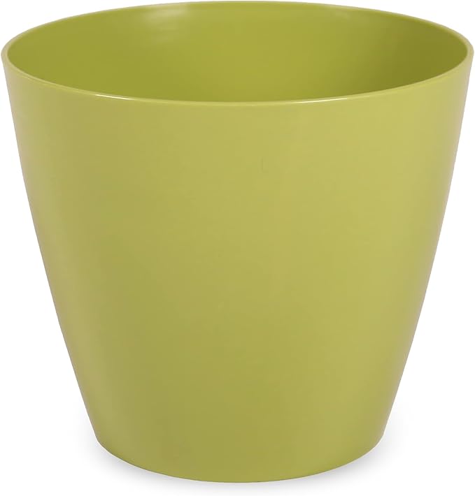 Headwind Charlevoix Planters – 8" 2 Pack Plastic Plant Pot in Meadow Green, Indoor & Outdoor Pots for Plants with Drillable Drainage Hole, Decorative Plant Pot, Flower Pots Outdoor for Garden