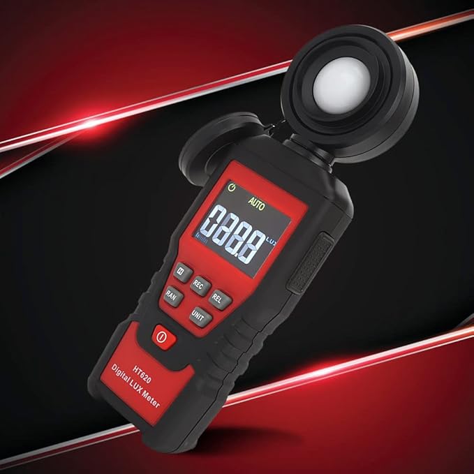 HT620 Portable Light Meter Digital Luxmeter Illuminometer Lux FC Measurement for Photography Studio Lighting Engineers ABS 185x60x30mm