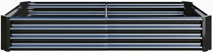 Metal Galvanized Raised Garden Bed Kit, 6 x 3 x 1 ft Galvanized Steel Raised Garden Planter Box Outdoor with Open Base for Growing Vegetables/Flowers/Herbs/Fruits/Succulents, Rectangle, Black