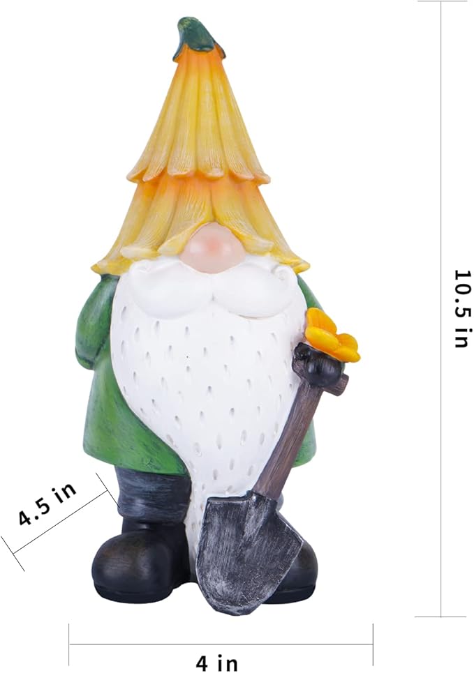 TZSSP Garden Statue Outdoor Gnome Hand-painted Statuary Farming Statue for Patio & Garden, Unique Lawn Ornament, Housewarming Gift Idea