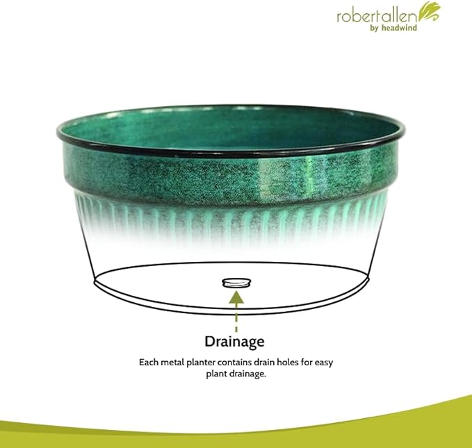 Headwind Glazed Ironstone Boutique Collection Cascade Bowl Plant Pot – Seafoam Color 8 Inch Pot for Indoor Plants - Planters for Indoor Plants - Ideal Succulent Planters by Robert Allen