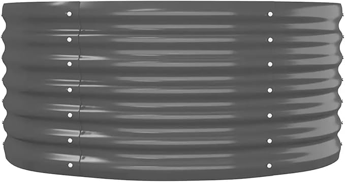 Zateety 16.8ft x 16.8ft Large Metal Raised Garden Bed, Anthracite Grey Galvanized Steel Planter Box, Outdoor Square Gardening Bed for Vegetables, Flowers & Herb Garden (14.2" Deep)