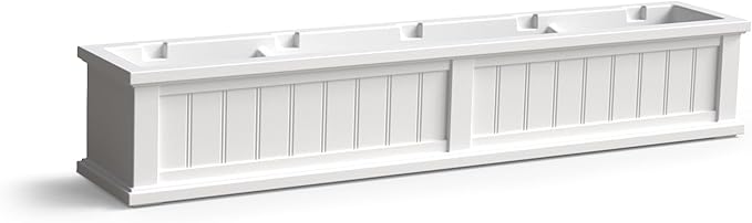Mayne Cape Cod 5-Foot Window Box – Self-Watering, Weather-Resistant Planter for Flowers – Durable Design for Outdoor Use, Perfect for Windows