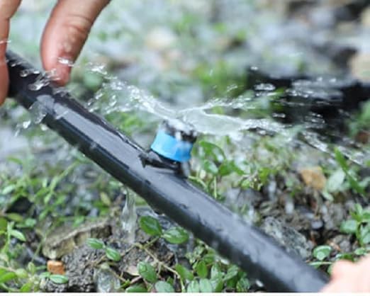100pcs Drip Emitters Fan Shape Water Flow Adjustable for 1/4" Drip Irrigation Tubing, Micro Spray Emitters 360 Degaree Garden Irrigation Sprayer for Watering System Kit Parts