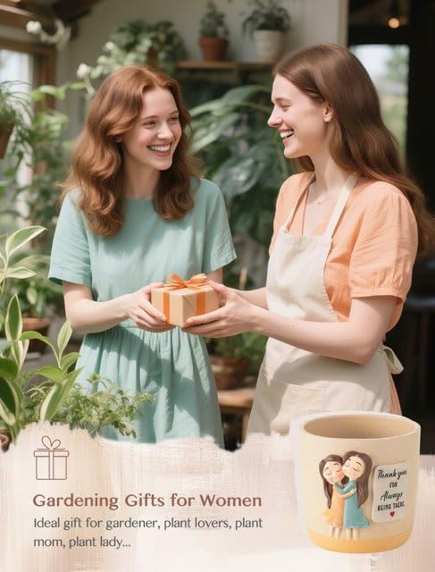 Afigurna Gardening Gifts for Women: 5.3in Plant Pot Gifts for Gardener - Plant Mom Gifts for Gardener - Plant Pot Garden Gifts for Mom Friends Lady Christmas Birthday Mothers Day