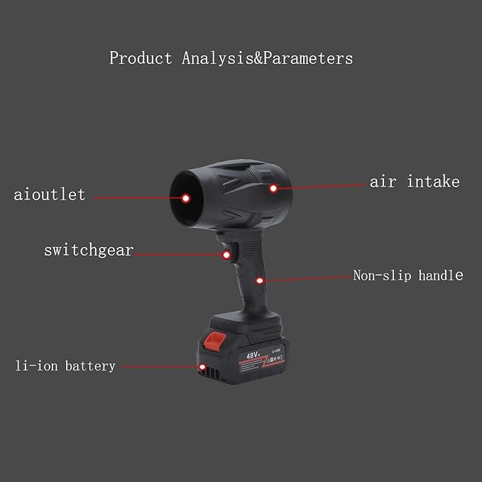 Turbo Jet Blower - Cordless Leaf Blower - Designed to be Lightweight and Portable for Easy Portability - 23,000 RPMs Fast Snow Removal, Leaf Removal, Drying Cars, fueling Grills and More!