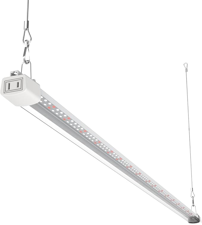 APICDOM LED Grow Light 4FT Full Spectrum Compact Linkable Lighting Fixture for Indoor Greenhouse Year Round Plant Seedlings, Essential Grow Slim Hanging Suspended Strip