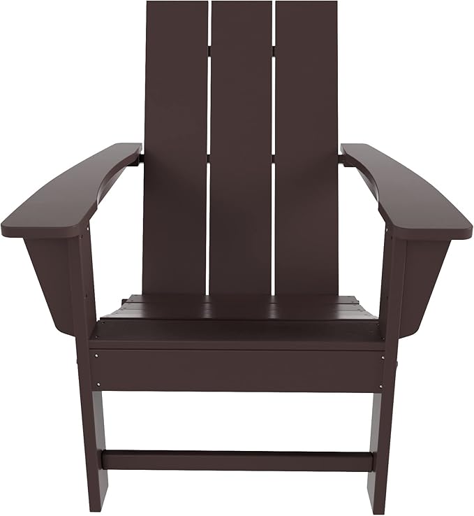 WestinTrends Ashore Modern Outdoor Folding Adirondack Chair, Dark Brown