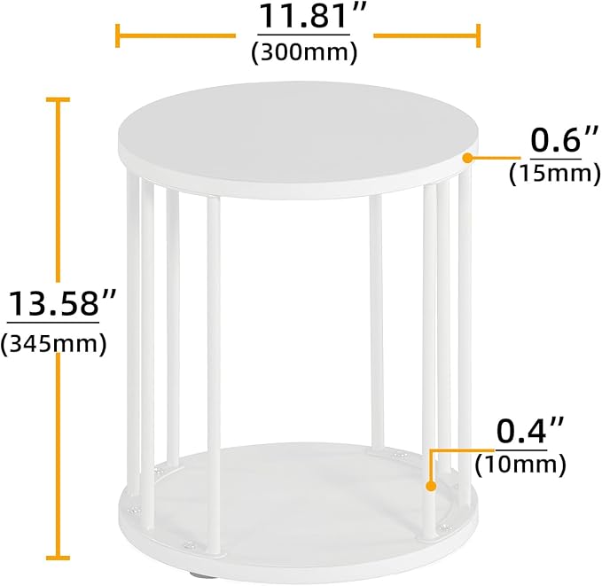 Leinade Plant Stand Indoor,small plant stool,Flower Pot Corner stand holder,Mid Century Heavy Duty Metal Tall Home Decor,Modern Round End Table,Small Rustic Display Stand for Living Room,Bedroom(White,14In)