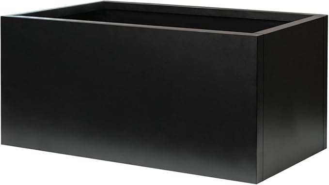 GZGNEEVL Metal Rectangular Planter Black Galvanized Steel Rectangle Planter Box 36" L x 15" W x 15" H Large Planter for Outdoor Indoor Plants Porch Patio Backyard