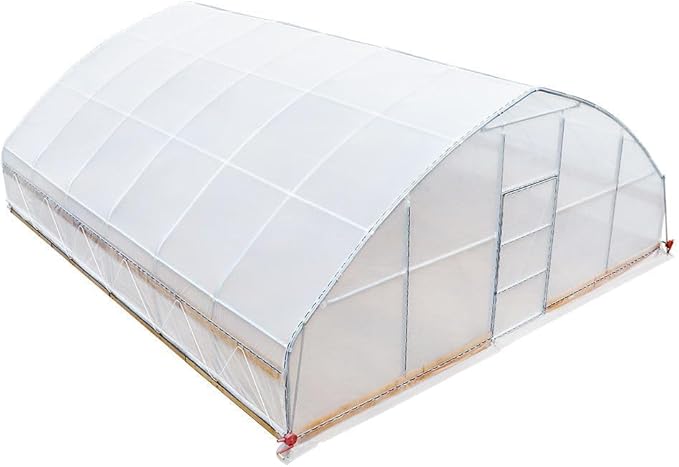 25x25ft Freestanding Tunnel Greenhouse, 6mil Clear EVA Film Cover, Reinforced Galvanized Construction, Crank-Up Ventilation, 625sq ft Growing Space