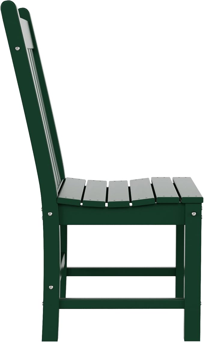 WestinTrends Malibu HDPE Outdoor Armless Patio Dining Chair Dark Green