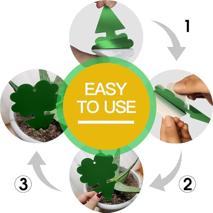 58 Pack Flying Insect Traps for Plants – Green Sticky Traps for Fungus Gnats, Flies & Flying Bugs, Indoor Outdoor Flying Bug Catcher for Pots, Garden & Kitchen, Non-Toxic, Odorless, Kid & Pet Safe