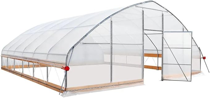 25x25ft Freestanding Tunnel Greenhouse, 6mil Clear EVA Film Cover, Reinforced Galvanized Construction, Crank-Up Ventilation, 625sq ft Growing Space
