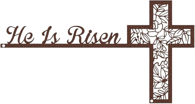 RealSteel He Is Risen Easter Door Corner Decoration – Christian Easter Home Décor (PV-10x18)
