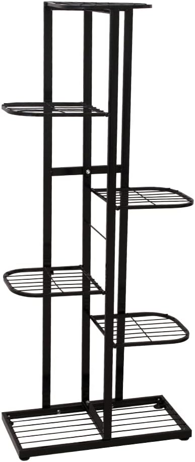Cre Cra Tall Metal Plant Stand Indoor Outdoor 6 Tier Flower Pot Plant Stand Multi Tier Plant Holder Shelf Display Rack for Garden Patio Balcony