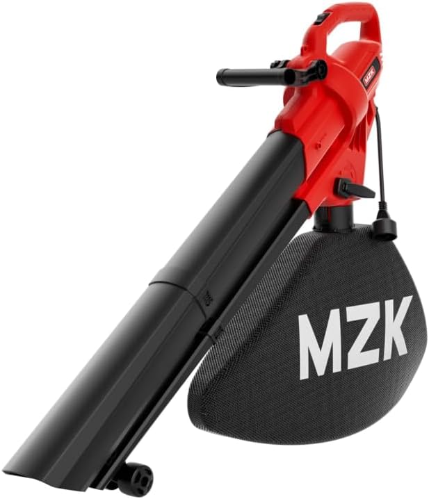 MZK 3 in 1 Electric Leaf Blower Corded, Leaf Vacuum and Leaf Mulcher, 460 CFM, 167 MPH Airflow, Corded Blowers with 40L Leaf Collection Bag for Yard, Garden