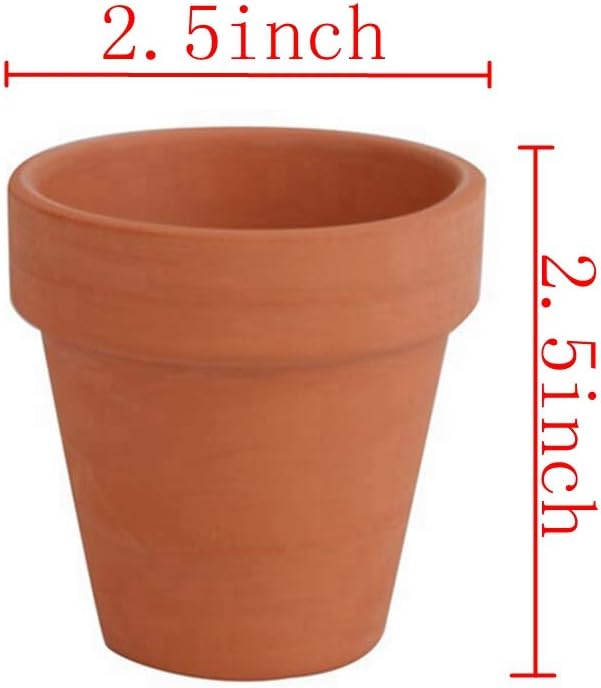 FCFKUK 24pcs Mini Clay Pots, 2.5'' Terracotta Pottery Planters, Cactus Flower Succulents Nursery Pots, with Drainage Hole, for Indoor/Outdoor