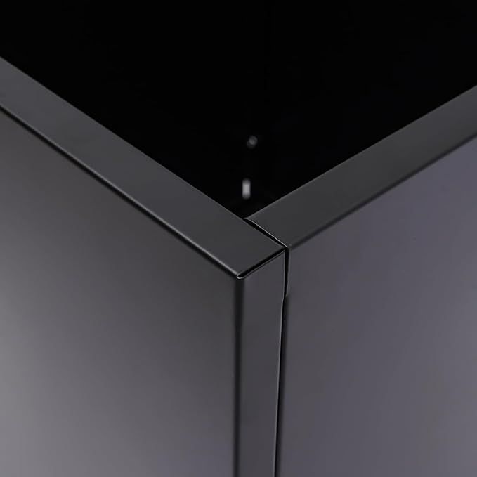Steel Planter Box, 26" x 26" x 26" Square Planter Metal Box Tall Planters Heavy Duty Plant Boxes for Indoor Outdoor Tall Plants, Flowers or Shrubs (Black, 26" x 26" x 26")