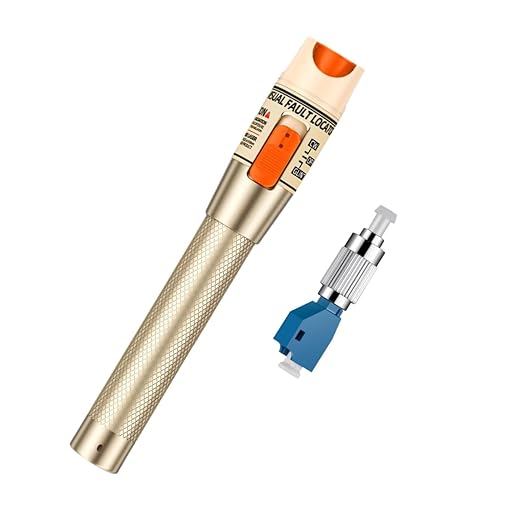 Zenithra Visual Fault Locator,10-20KM Fiber Optic Cable Tester Meter, VFL Red Light Pen Light Source Testers (Golden)