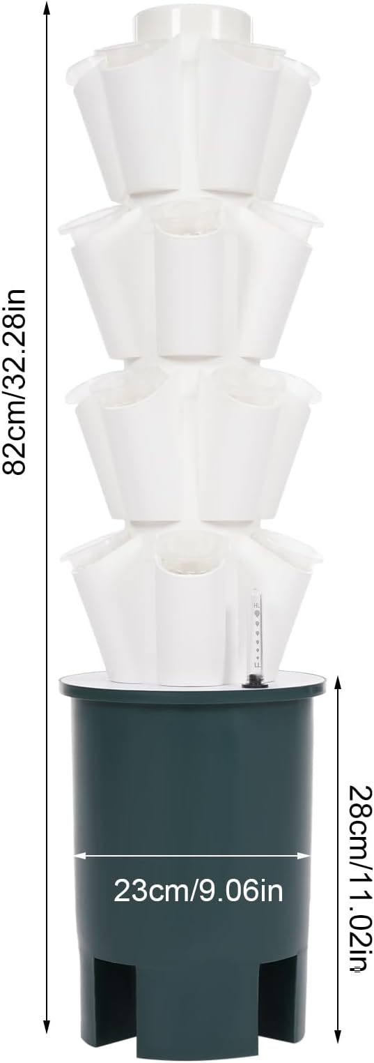 Hydroponic Growing System, 20-Plant Vegetable Planter Tower Outdoor Indoor Garden Vertical Planter Germination Kit with Water Pump & Intelligent Water Circulation for Gardening Lover