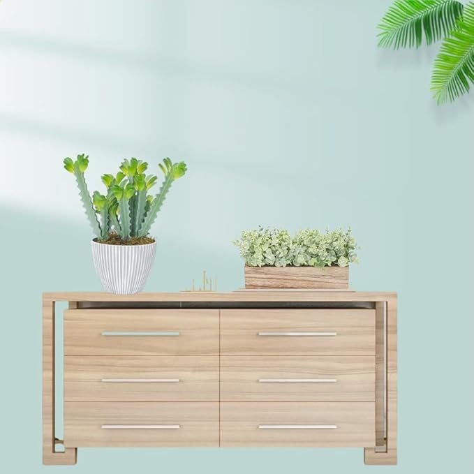 Artificial Eucalyptus Potted Plants Fake Potted Plants Rectangular Wooden Planter Box Artificial Eucalyptus Leaves for Suit Office Party Table Indoor and Outdoor Decor
