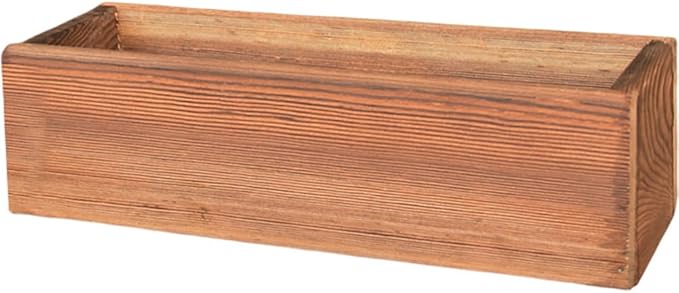 Rustic Wooden Flower Planter Box 11.81 Inch Anti-Rotten Cedar Wood Window Box for Gardening Balcony Patio Outdoor Use