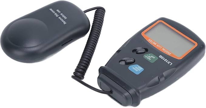 Light Meter Digital Illuminance Meter LX‑1010B Handheld Luminometer 3-1/2 digits 18mm LCD Photometer Luxmeter Tester Reading Lock Range up to 50000 Lx